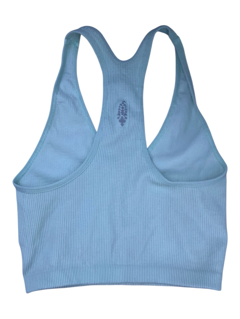 Seamless Ribbed Racerback Bralette in Light Blue - Picture 3 of 5